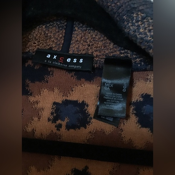 Axcess Reverse Knit Patterned Cardigan - Picture 3 of 3